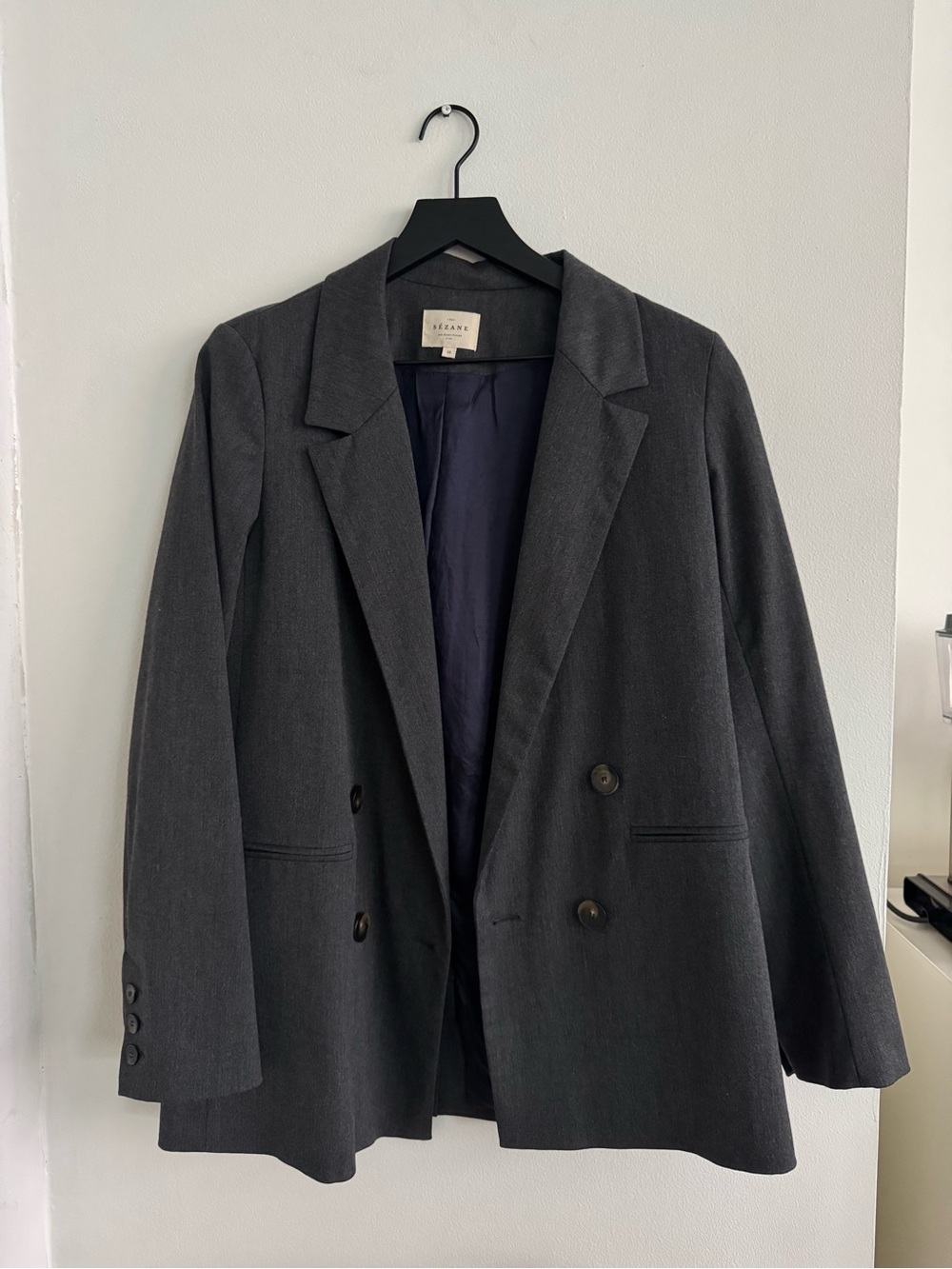 Sézane Christie Jacket Gray Blazer Size Small